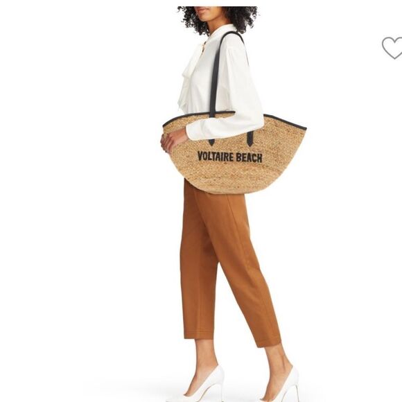 Zadig & Voltaire Initiale Woven Jute Tote FLAWED - Picture 1 of 14